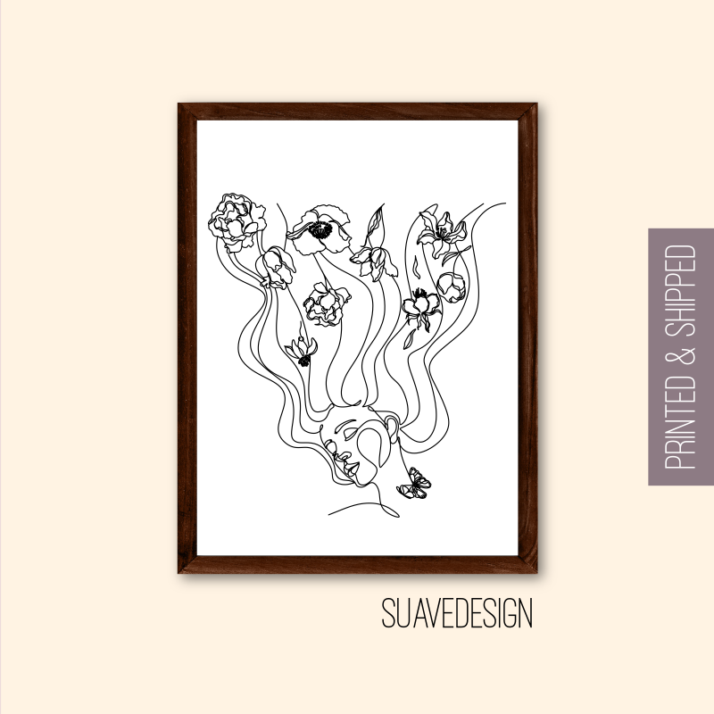 Abstract Line Art, Wall Art, Home Decor, Trendy Abstract Art Print