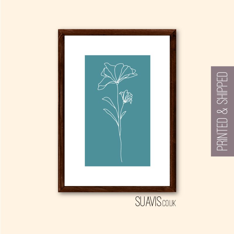 Abstract Floral Line Art Print. Wall Art, Home Decor, Trendy Flower Abstract Art Print Unframed Decor