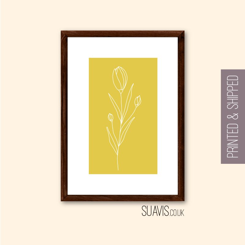 Abstract Floral Line Art Print. Wall Art, Home Decor, Trendy Flower Abstract Art Print Unframed Decor