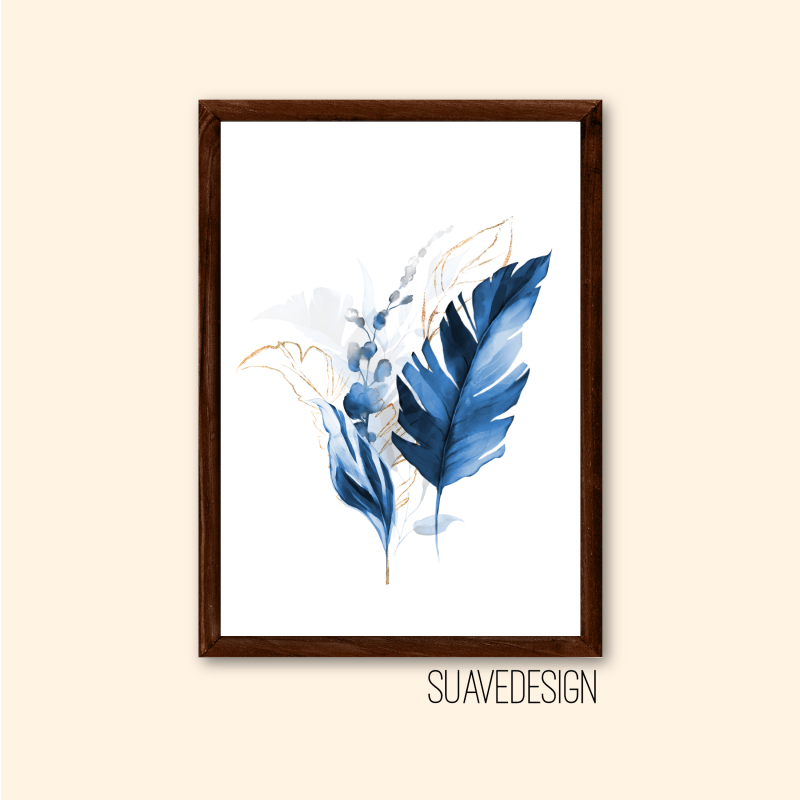 Abstract Tropical Leave Art Print. Wall Art, Home Decor, Trendy Abstract Art Print