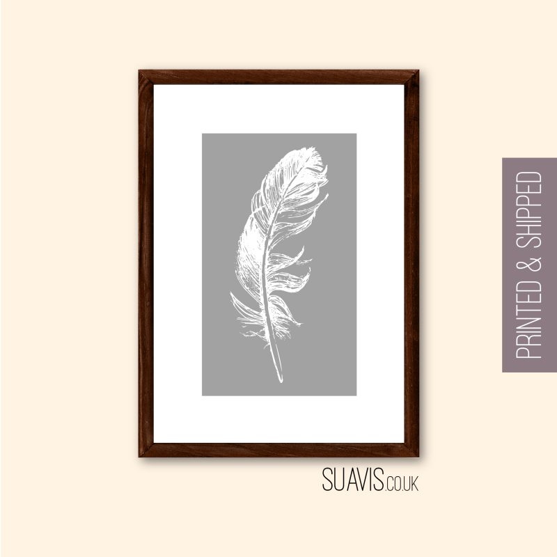 Abstract Feather Art Print. Wall Art, Home Decor, Trendy Abstract Art Print