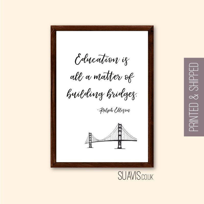 Education Quote Wall Art Print, Large Quote for Toilets Home Decor Get Naked For Framing