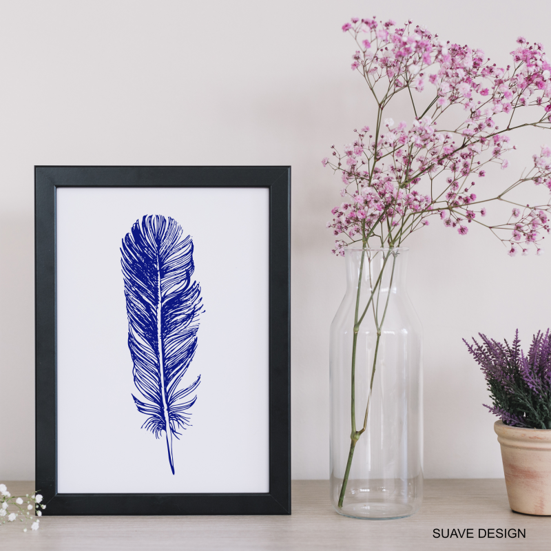 Abstract Feather Art Print. Wall Art, Home Decor, Trendy Abstract Art Print