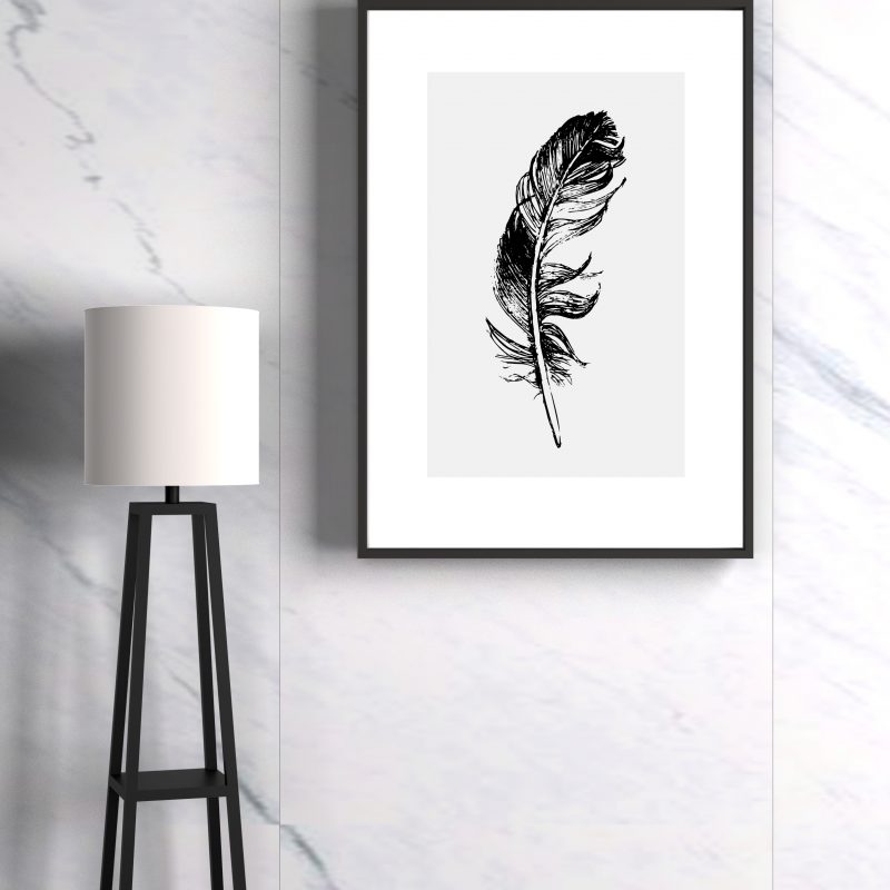 Abstract Feather Art Print. Wall Art, Home Decor, Trendy Abstract Art Print