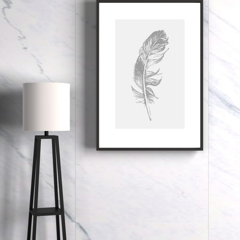 Abstract Feather Art Print. Wall Art, Home Decor, Trendy Abstract Art Print