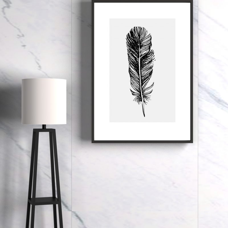 Abstract Feather Art Print. Wall Art, Home Decor, Trendy Abstract Art Print