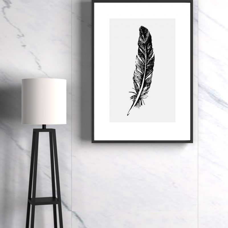 Abstract Feather Art Print. Wall Art, Home Decor, Trendy Abstract Art Print