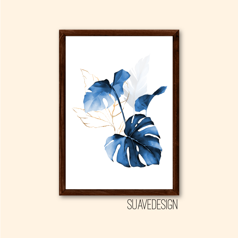 Abstract Tropical Leave Art Print. Wall Art, Home Decor, Trendy Abstract Art Print
