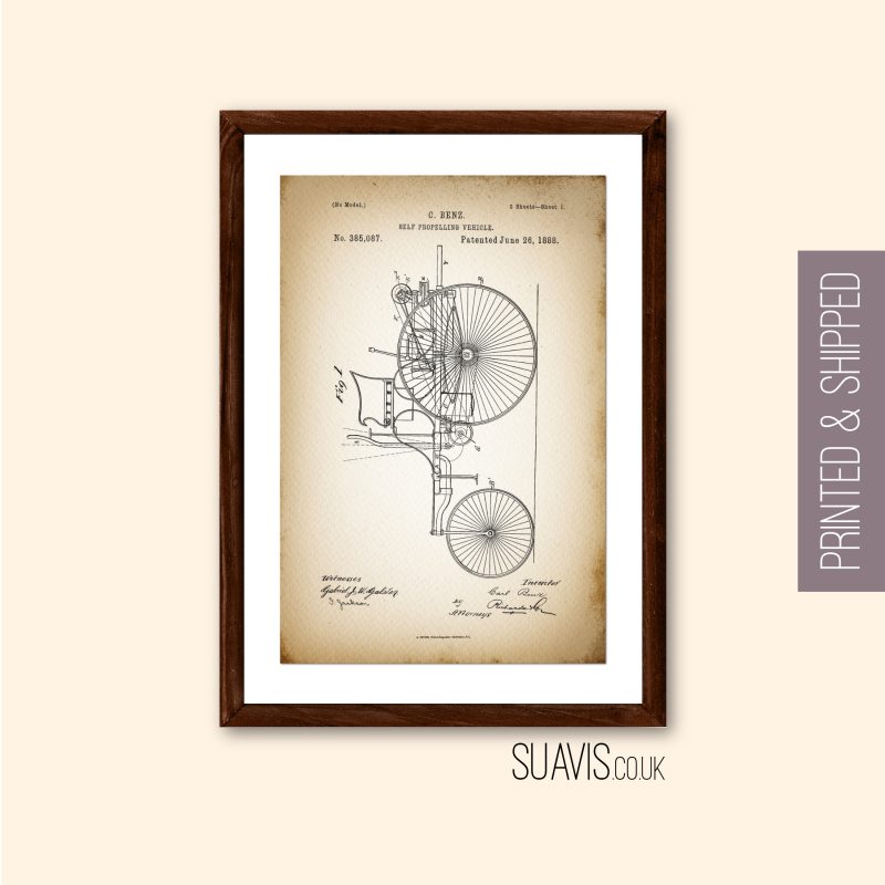 Patent Invention Print Inspiring Minimalist Wall Art Print - Patent by C. Benz