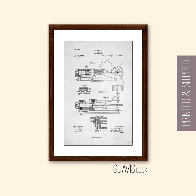 Patent Invention Print Inspiring Minimalist Wall Art Print - Patent by C. Benz