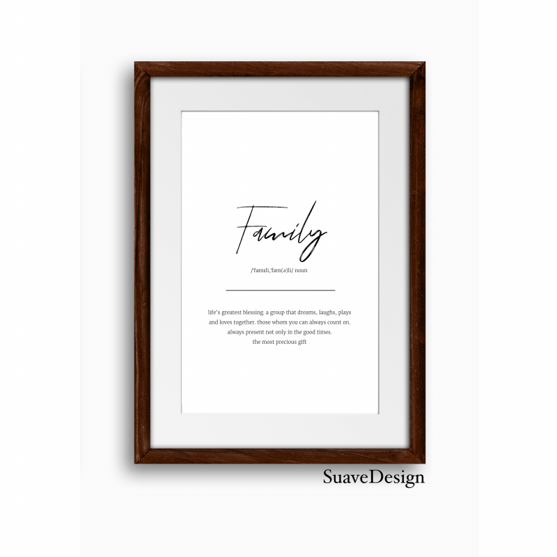 Home, Family, Love Definition Print, Bathroom Toilet Wall Art Prints Large Quote for Toilets & Home Decor