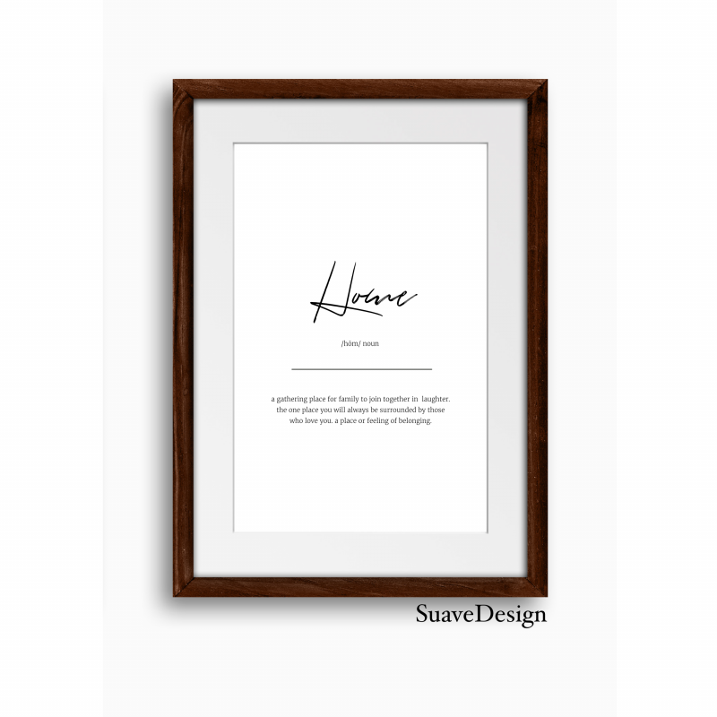 Home, Family, Love Definition Print, Bathroom Toilet Wall Art Prints Large Quote for Toilets & Home Decor