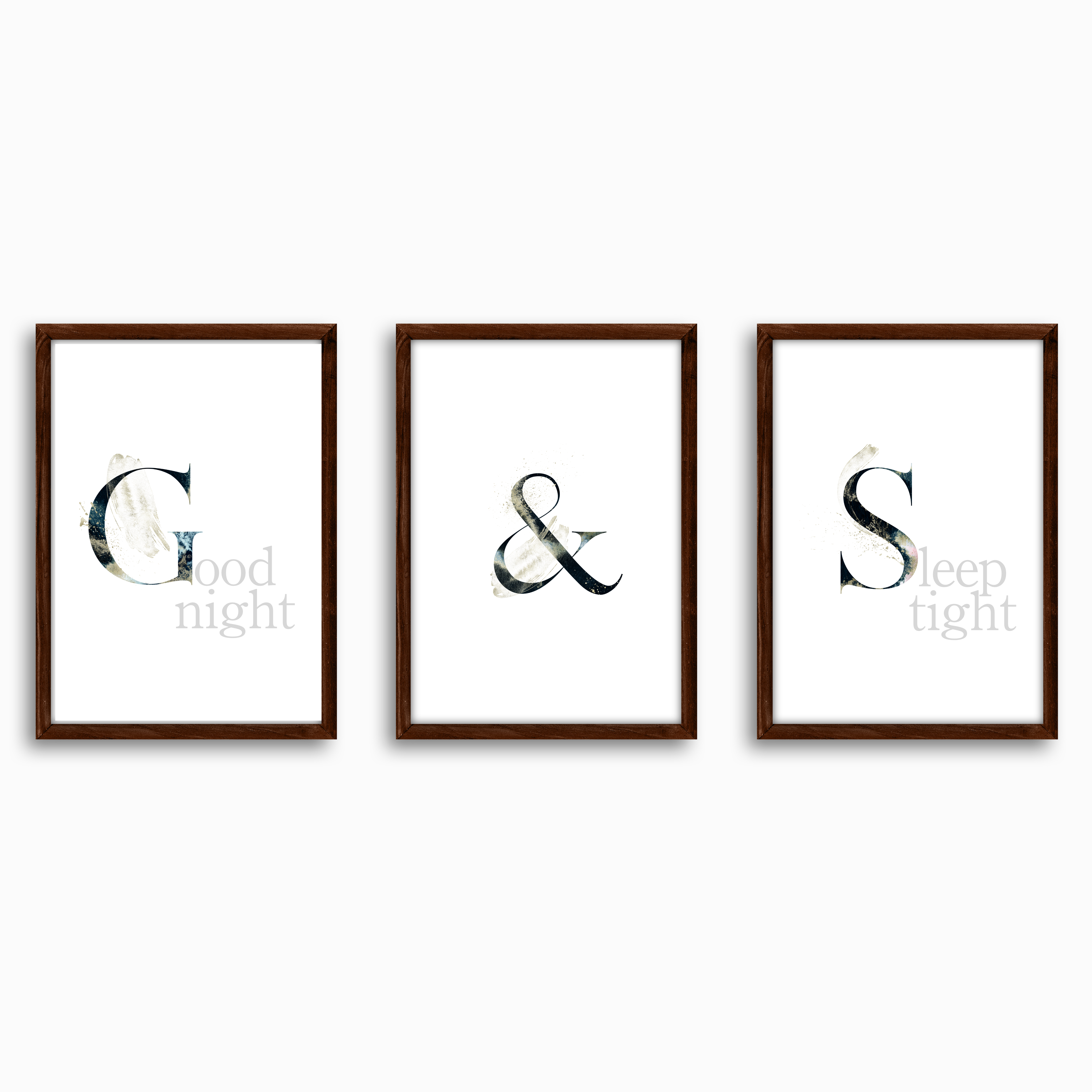 Good Night Sleep Tight Print Set, Set of 3 Wall Decor Art Prints