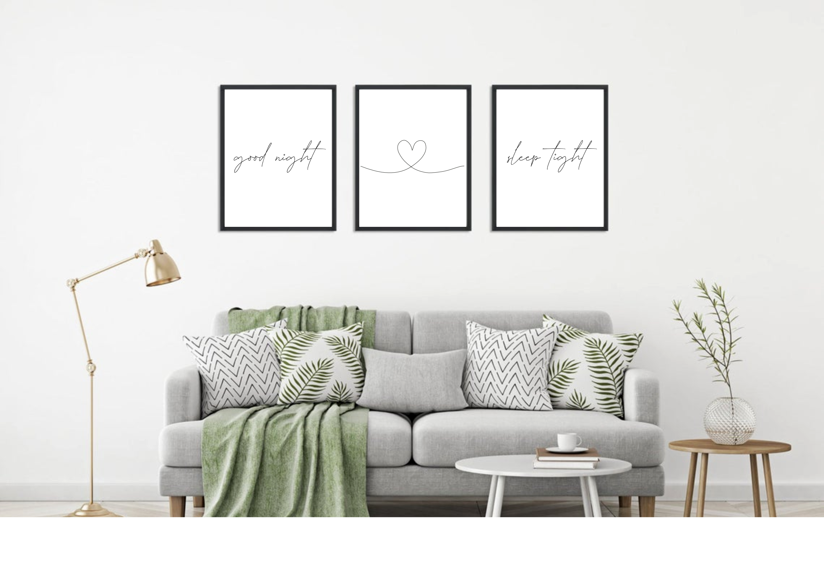 Good Night Sleep Tight Print Set, Set of 3 Wall Decor Art Prints - Image 2