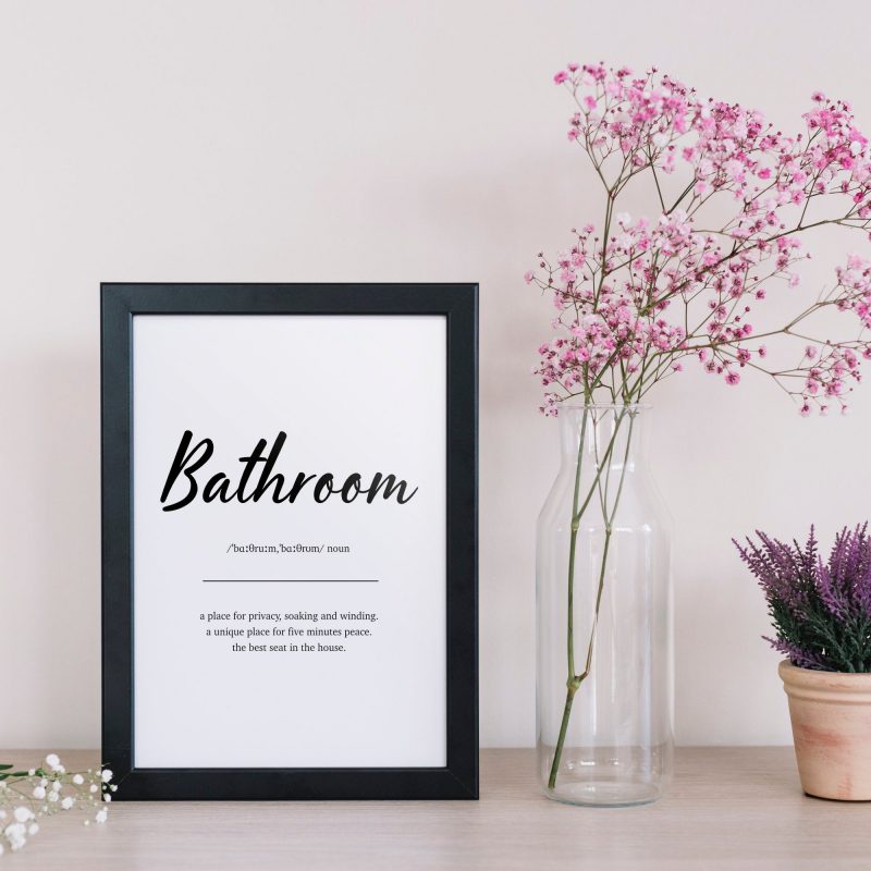 Bathroom Definition Print, Toilet Wall Art Prints Large Quote for Toilet & Home Decor