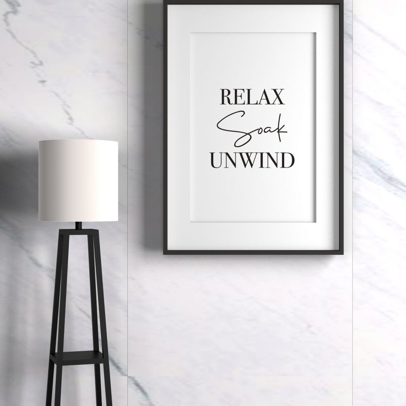 Relax Soak Unwind Bathroom Toilet Wall Art Prints Large Quote for Toilets Home Decor Get Naked For Framing