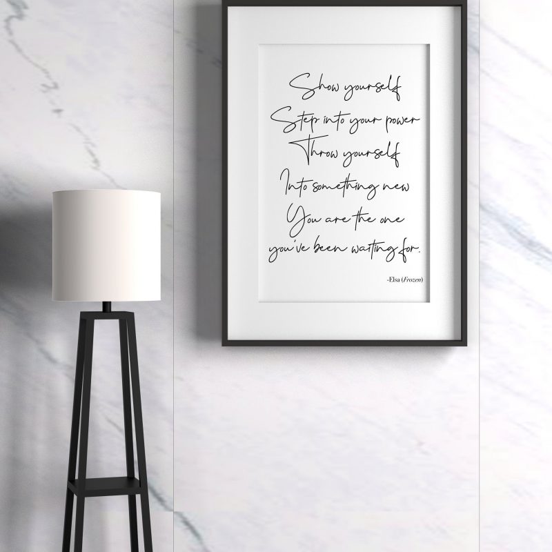 Disney Elsa Quote Print Inspiring Minimalist Wall Art Print