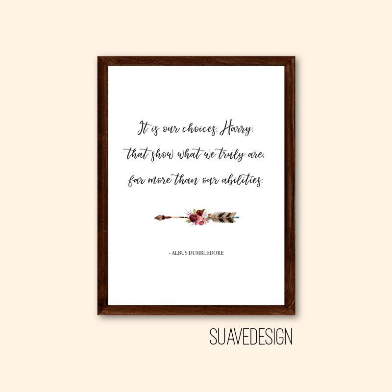 Harry Potter / Dumbledore Quote Print Inspiring Minimalist Wall Art Print
