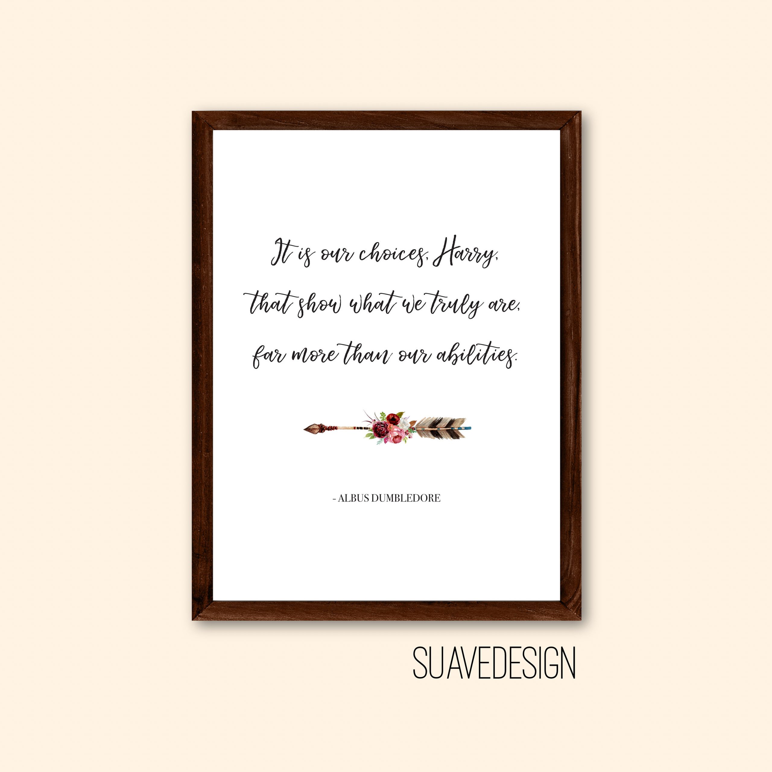 Harry Potter / Dumbledore Quote Print Inspiring Minimalist Wall Art Print