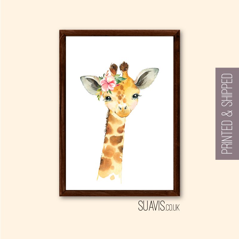 Nursery Safari Animal Print, Cute Animal Wall Art Print