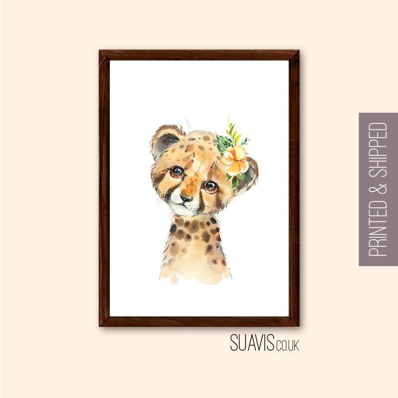 Nursery Safari Animal Print, Cute Animal Wall Art Print