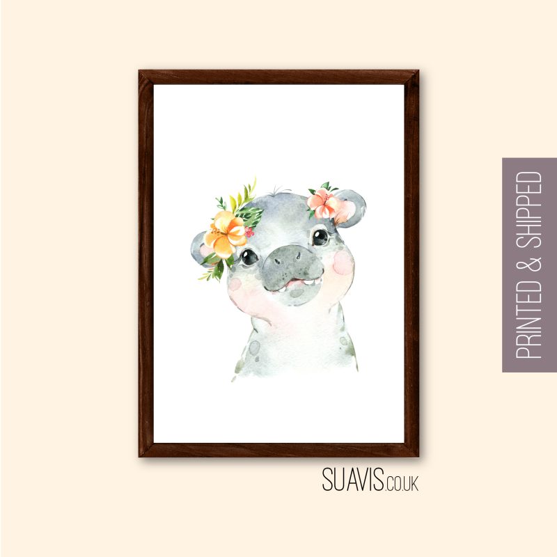 Nursery Safari Animal Print, Cute Animal Wall Art Print