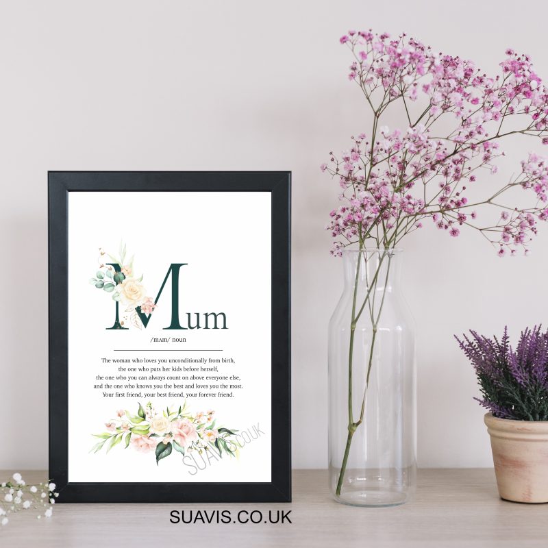 Mother definition prints, mother's day, mum gift, wall decor print, mum presents, family print, gift for mum & daughter, lockdown birthday