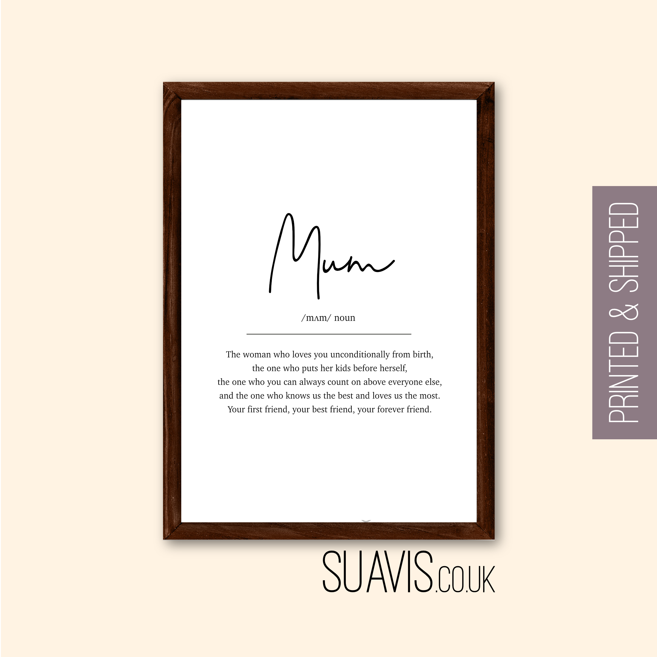 Mum definition prints, mother's day, mum gift, wall decor print, mum presents, family print, gift for mum & daughter, lockdown birthday