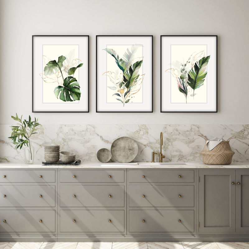 Tropical Art Prints. Set of 3 Tropical Watercolour Prints
