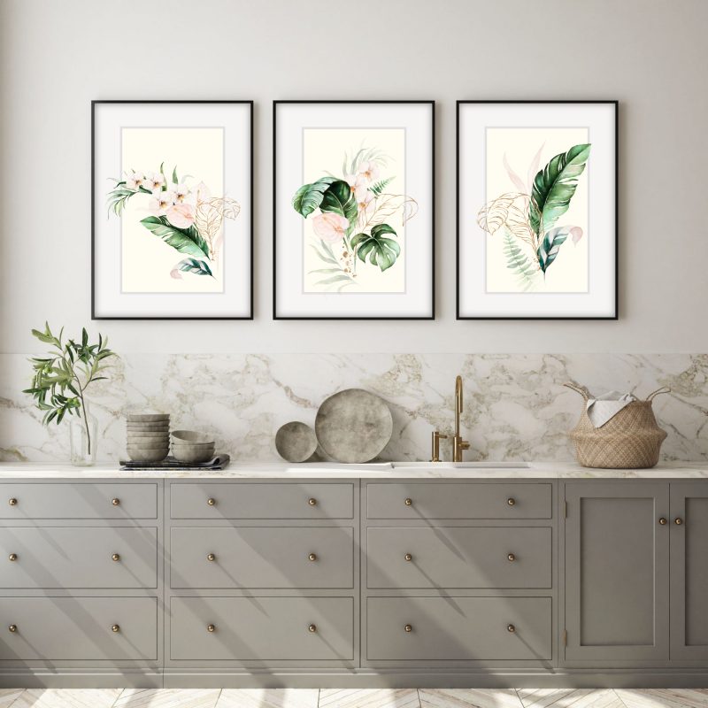 Botanical Art Prints. Set of 3 Orchids Watercolour Prints