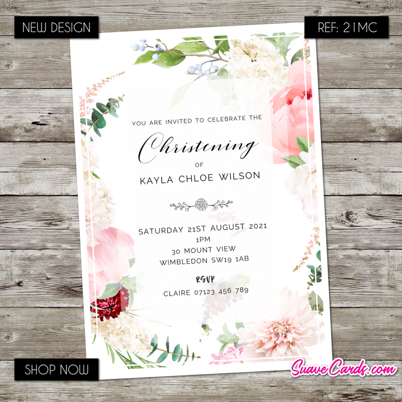 Personalised Christening/Baptism Invitations (pack of 12)