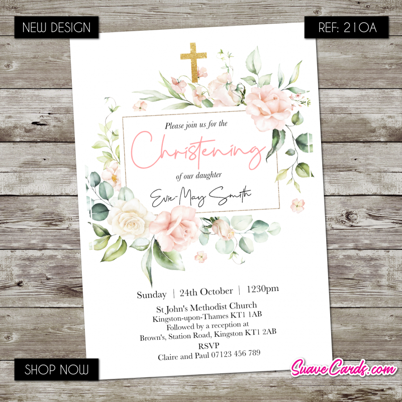Personalised Christening/Baptism Invitations (pack of 12)
