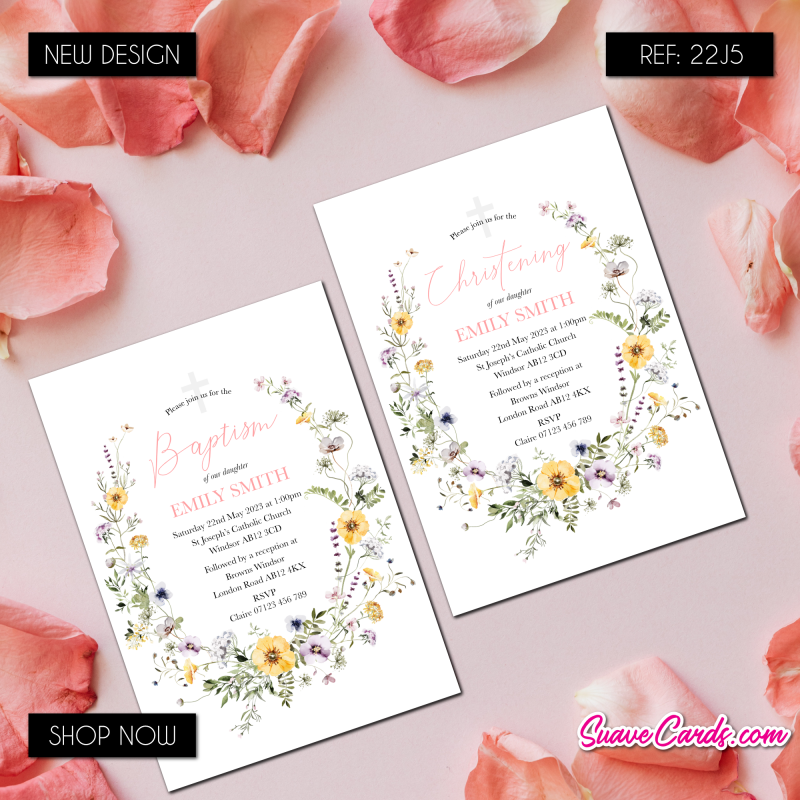 Personalised Christening/Baptism Invitations (pack of 12)