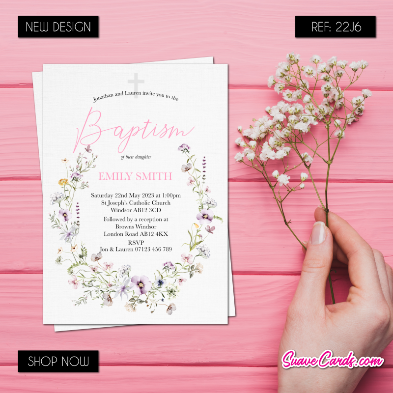 Personalised Christening/Baptism Invitations (pack of 12)