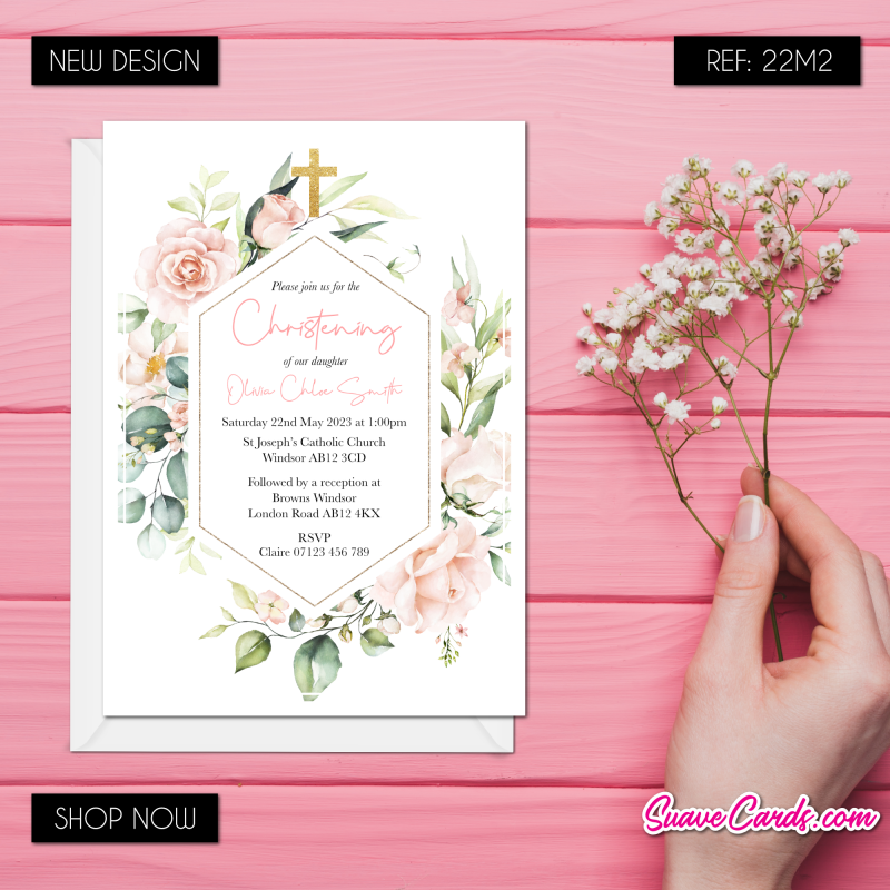 Personalised Christening/Baptism Invitations (pack of 12)