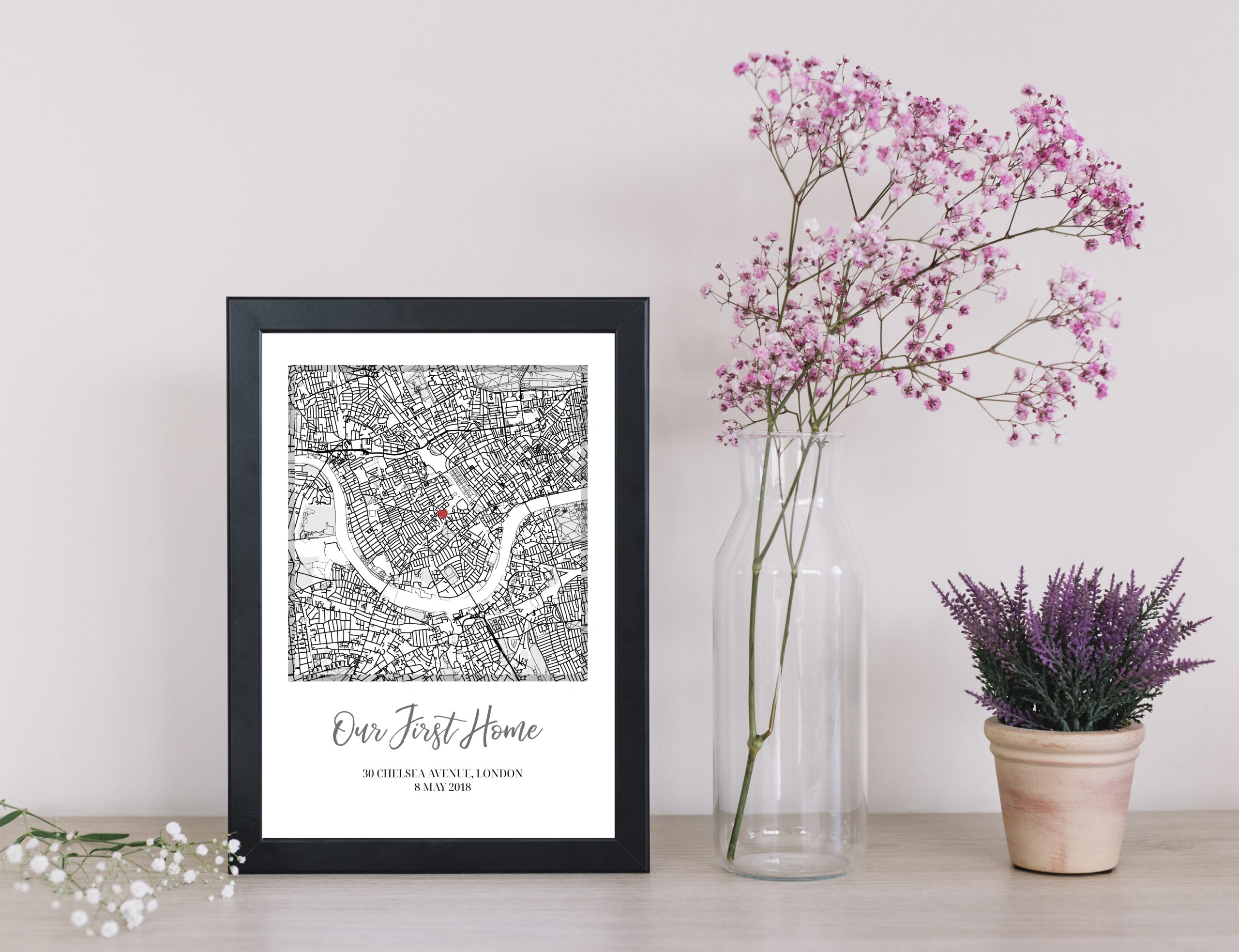 Personalised Custom Home Map, New First Time Home Buyer, Housewarming Gift Print Poster, House Map - Image 3