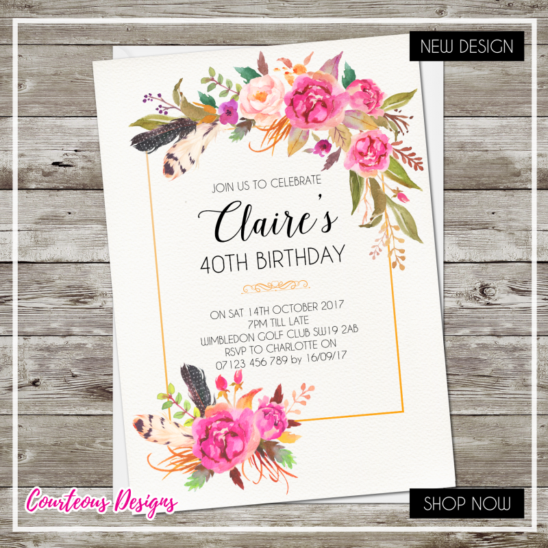 Birthday Party Invitations (pack of 12)