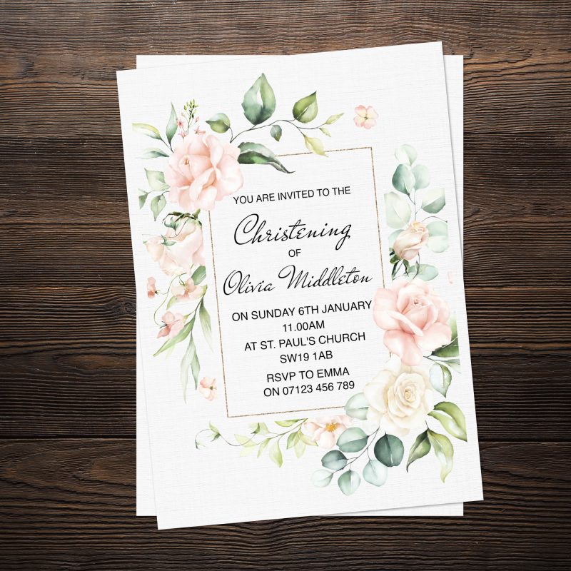 Personalised Christening/Baptism Invitations (pack of 12)