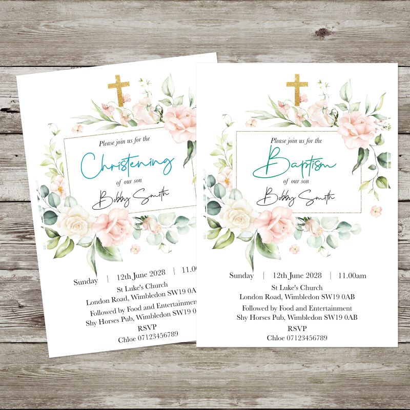Personalised Christening/Baptism Invitations (pack of 12)