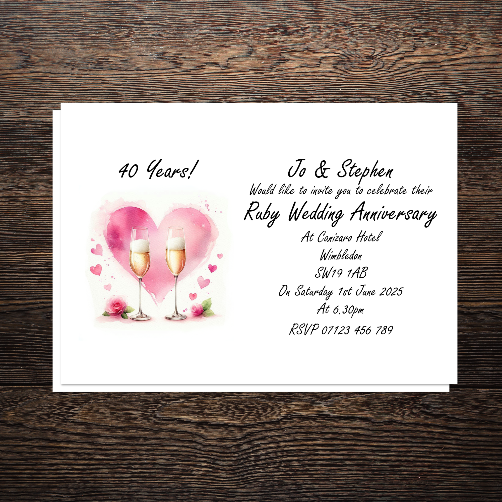 Anniversary Party Invitations (pack of 12) - Image 2